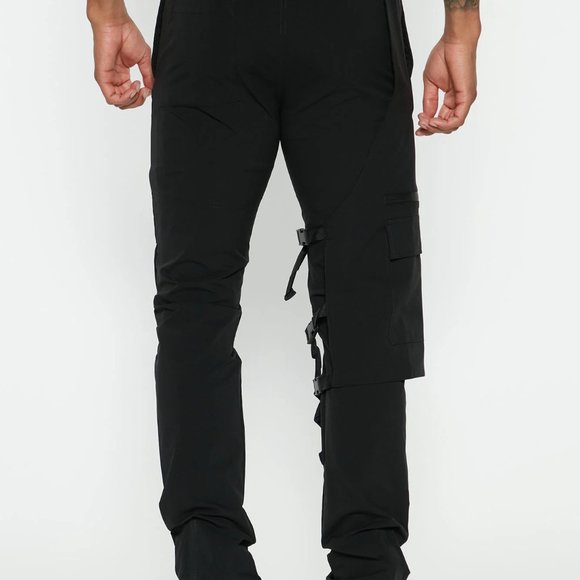 Fashion Nova Men Utility Cargo Pants Pockets Urban XXL Drawstring Straight Leg… - Picture 11 of 16